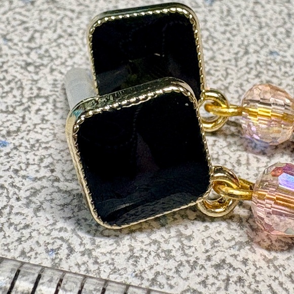 Elegant Black and Brown Dangle earrings/Red  jasper - Picture 6 of 8